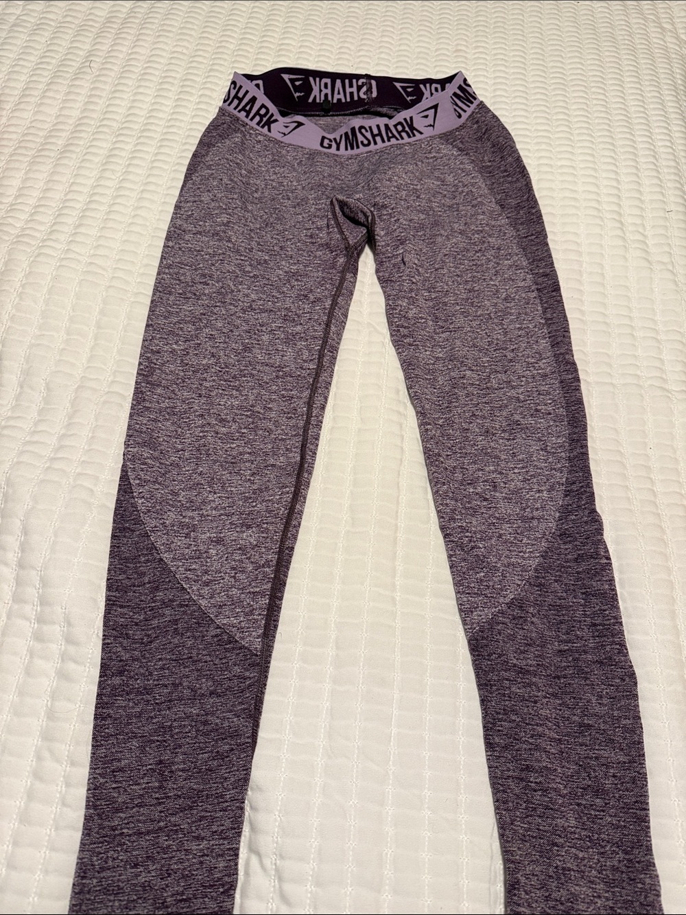 Gymshark  Heather Purple Seamless Leggings with Logo Waistband